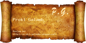 Prokl Galamb névjegykártya